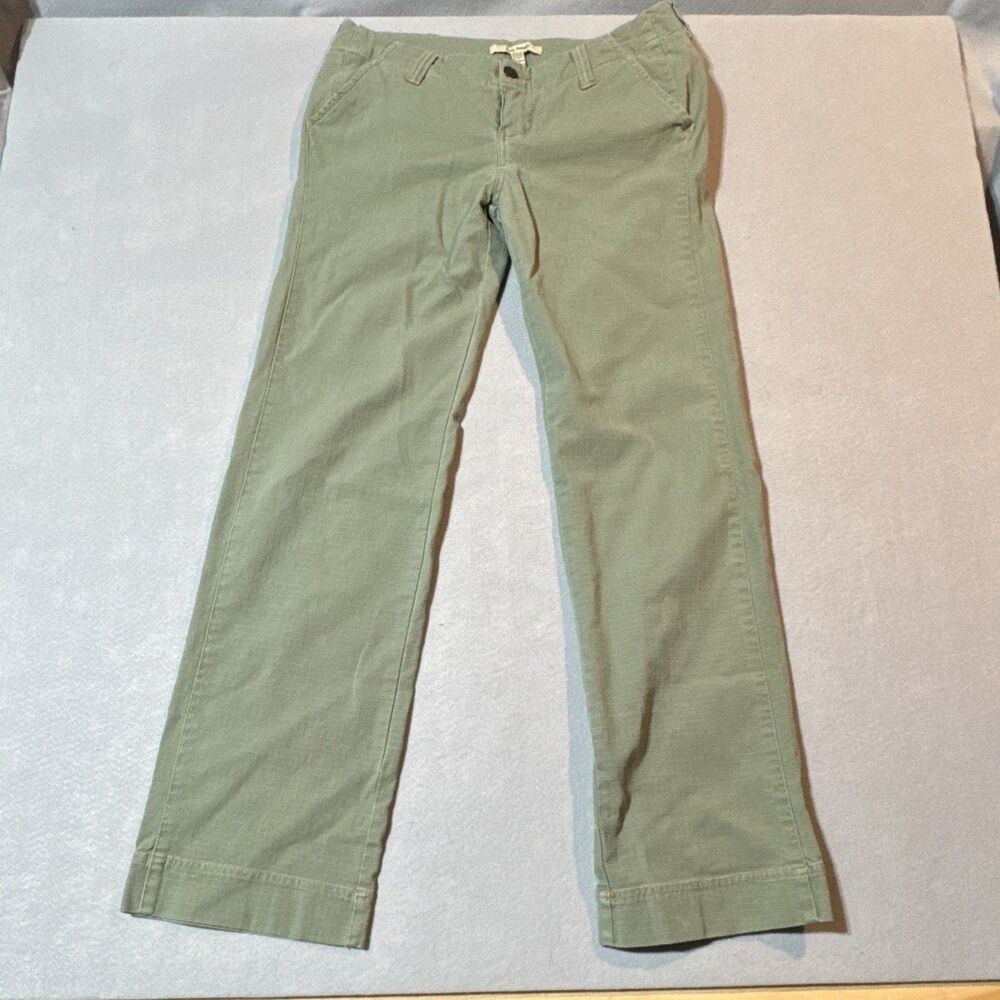 Free People Women's Solid Green Pants Button Closure Pockets Regular Size 4